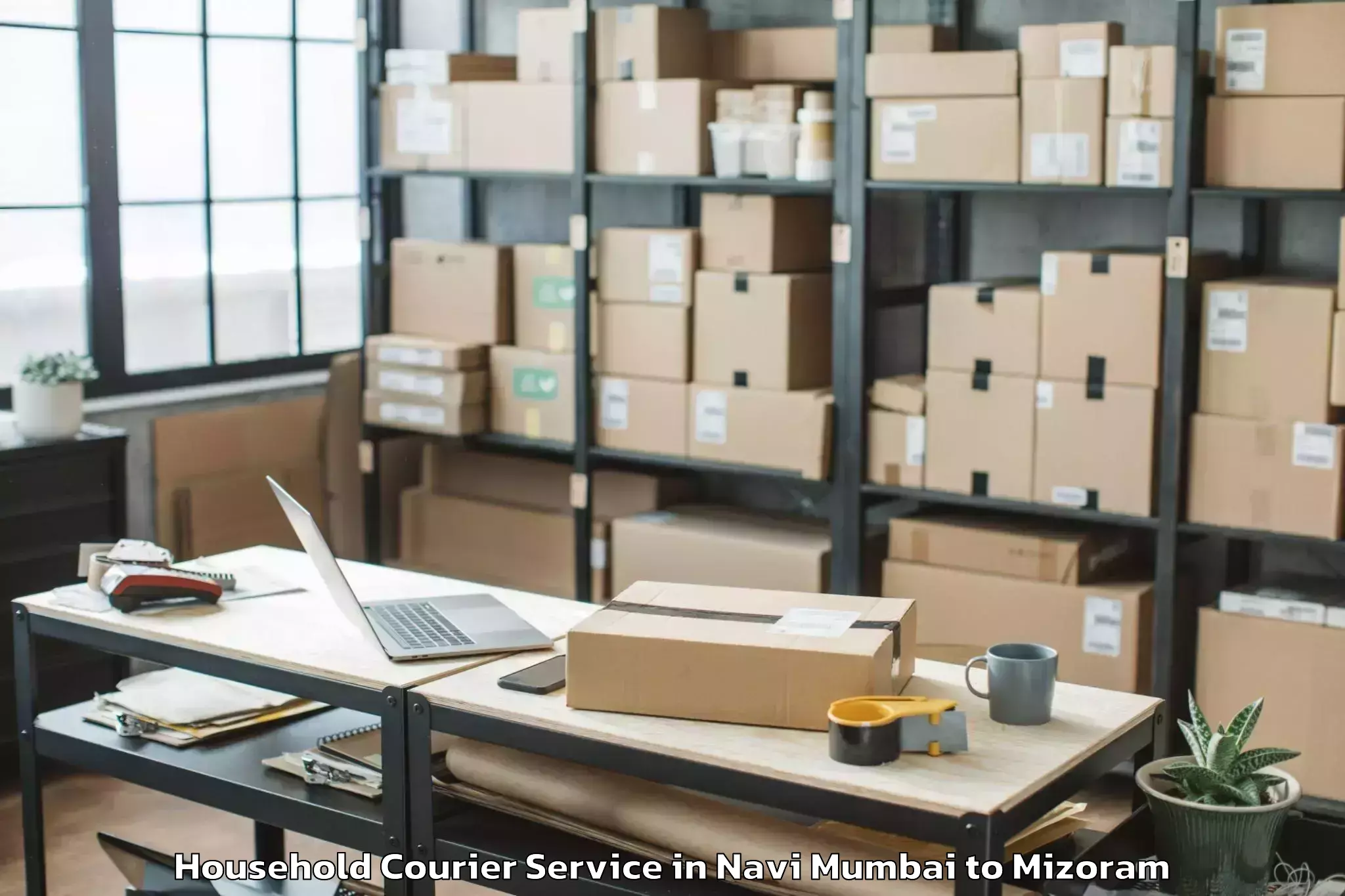 Book Navi Mumbai to Saitlaw Household Courier Online